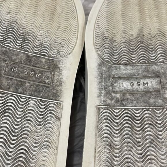 M Gemi Cercio Green Leather Basket Weave Slip On Sneaker Sz 37 1/2 - Picture 14 of 16